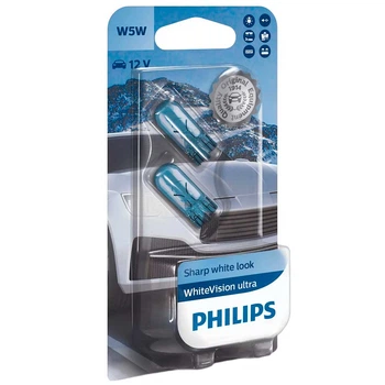 Лампы накаливания Philips WhiteVision Ultra W5W 12V 5W W2,1X9,5d 12961WVUB2