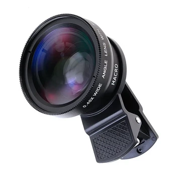 Насадка объектива макролинза для телефона 2 в 1 - 0,45X Phone Lens (макро + широкоугольный)