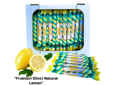 Карамельні цукерки «Фруктові Олівці NATURAL LEMON» 1.5кг. ящик