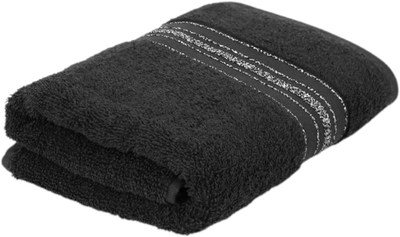 Рушник Homla Basic Duke бавовняний з люрексовими смужками чорний 50x90 см (5902869926079)