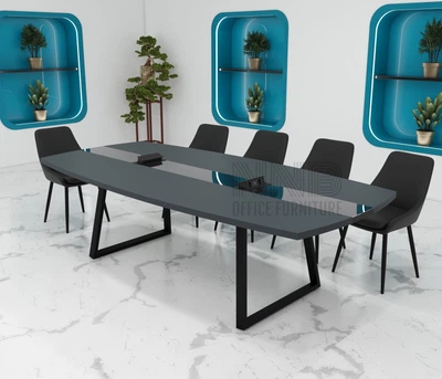 Стіл для переговорів Mister Loft Асканія Glass Line 275*100 на 8-10 осіб Антрацит - Чорний (57771596)