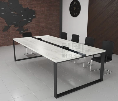 Стіл для переговорів Mister Loft Брюссель Glass Line 240*140 на 8-10 осіб Чорний - Чорний (55740109)