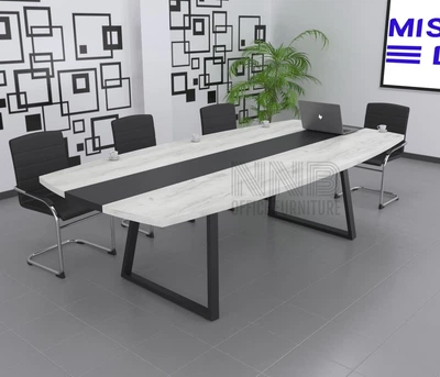 Стіл для переговорів Mister Loft Асканія 275*80 на 8-10 осіб Дуб Крафт Білий - Чорний (57750914)