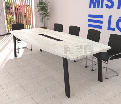 Стіл для переговорів Mister Loft Адель 275*90 на 8-10 осіб Дуб Крафт Білий - Чорний (57710388)
