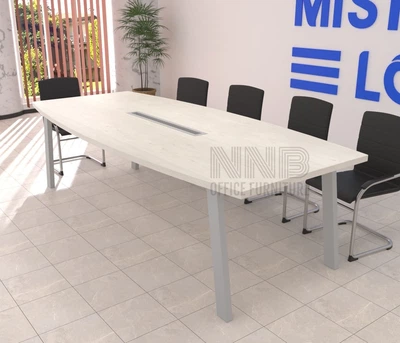 Стіл для переговорів Mister Loft Адель 250*90 на 6-8 осіб Скандинавське Біле Дерево - Сірий (57710147)