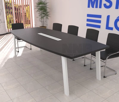 Стіл для переговорів Mister Loft Адель 250*140 на 8-10 осіб Чорний - Білий (57710239)