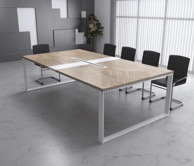 Стіл для переговорів Mister Loft Брюсель FL 275*100 на 8-10 осіб Дуб Харбор Золотий - Білий (55830799)
