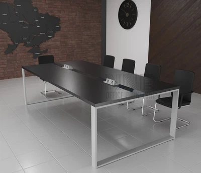 Стіл для переговорів Mister Loft Брюссель Glass Line 240*100 на 6-8 осіб Дуб Крафт Білий - Білий (55740024)