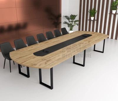 Стіл для переговорів Mister Loft Атлант Line 450*200 на 18-20 осіб Дуб Аппалачі - Чорний (57780183)
