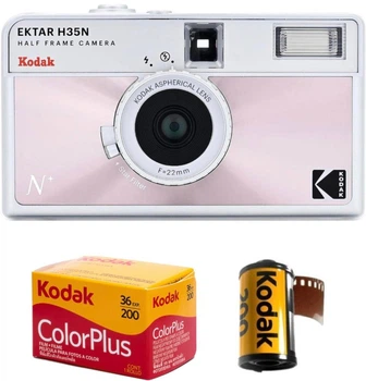Пленочный фотоаппарат Kodak Ektar H35N Half Frame Camera Glazed Pink H35N розовый / пленка Kodak Color Plus