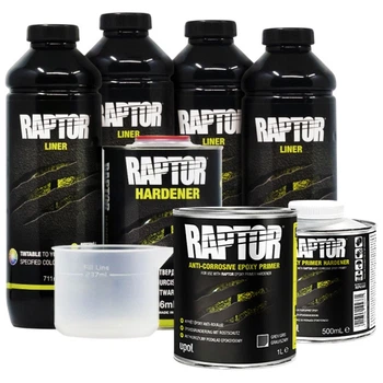 Захисне покриття підвищеної міцності (фарба) U-POL RAPTOR™ + ґрунт, 4 л Комплект Безбарвний
