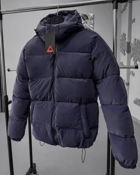 Пухова чоловіча куртка Puffer Coat L Синій (RM0203)