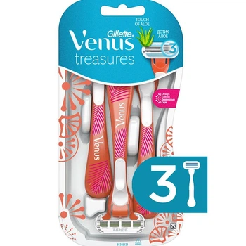 Одноразовые женские бритвенные станки Gillette Venus Treasures 3 шт