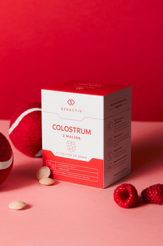 Дієтична добавка Genactiv Colostrum з малиною 60 таблеток для розсмоктування (5907546536244)