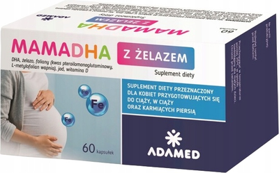 Suplement diety Adamed MamaDHA z żelazem 60 kapsułek (5900411009225)