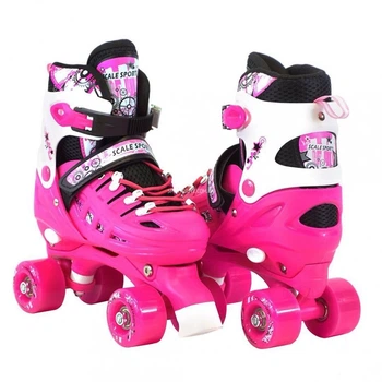 Роликовые коньки-квады Scale Sport SS007 розовые размер 33-36
