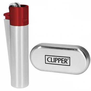 Запальничка Clipper Metal Silver - Red Shine