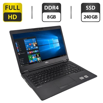 Ультрабук Fujitsu LifeBook U7410 / 14" (1920x1080) IPS / Intel Core i5-10210U (4 (8) ядра по 1.6 - 4.2 GHz) / 8 GB DDR4 / 240 GB SSD / Intel UHD Graphics / WebCam б/у