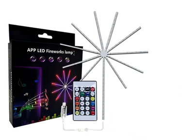Светодиодный Led фейерверк, программируемая USB лента на стену с APP Bluetooth, 1м + 0.5м SFK-18 RGB