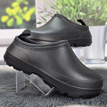 Калоші жіночі без задника Dago Style чорні сабо на хутрі 39р (25 см) 4532-2