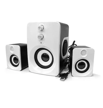 Комп'ютерні колонки 2.1 FT-10 7960 із сабвуфером і живленням від USB Біло-чорні
