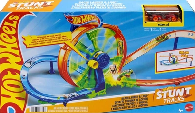 Трек Хот Гонки на виражах Hot Wheels Stunt tracks Rapid Launch Loop Playset JBX65 Mattel