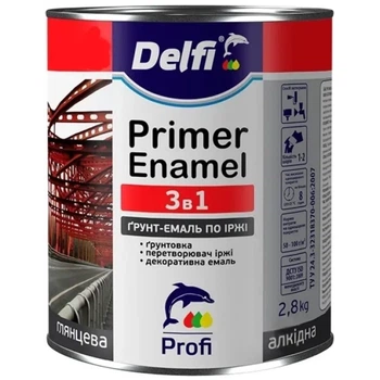 Грунт-эмаль по ржавчине 3 в 1, хаки матовая, ТМ "Delfi" - 2,8 кг