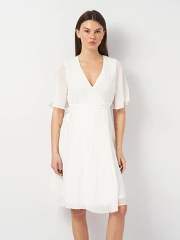 Платье на запах миди летнее женское Boohoo GZZ49829_бел 38 Белое (KAY2000001570814)