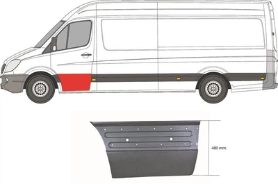 Фільонка двері передньої лівої Mercedes, VW Sprinter 3-T-5-T, Crafter 06-20р Klokkerholm 3547121