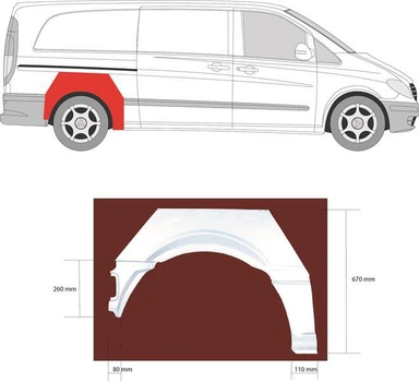 Арка крил задня права Mercedes Vito, Viano 03-25р Klokkerholm 3542592