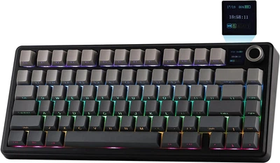 Механічна ігрова клавіатура Aula F75 MAX Black gradient з TFT-дисплеєм, 2.4G/Bluetooth/Кабель