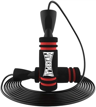 Скакалка скоростная PowerPlay 4213 Jump Rope 3 м Чёрно/Красная (PP_4213_Red)