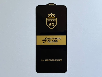 Защитное стекло ESD 6D Glass для Samsung Galaxy S24 FE с чёрной рамкой, с поклейкой по всей площади и индексом твердости 9H