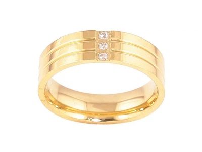 Каблучка XUPING Stainless Steel Колір 14К Візерунок з кристалами 6мм 10751 р.16,5