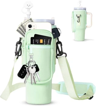 Сумка-чехол для термокружки Stanley Quencher 1,18 л с ремешком, защитный кейс для кружки, мятного цвета KT7001307