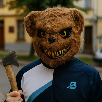 Маска хутряна Кривавий ведмідь на Хелловін Helloween PR-900
