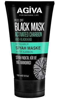 Маска для лица с активированным углем - Agiva Peel Off Black Mask Activated Charbon Anti-Blackhead 150ml (1048689-108600)