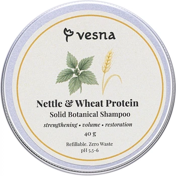 Твердый шампунь "Крапива и протеин пшеницы" - Vesna Nettle And Wheat Protein Solid Botanical Shampoo 40g (1520318-42223210)