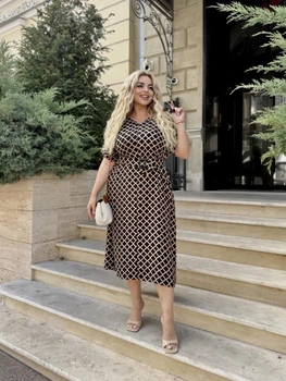 Fashions • Платье-миди Lora Fashions 58-60 мокко (0943-бу)