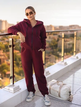 Fashions • Костюм жіночий теплий спортивний Best Fashions 54-56 марсала (7833-фг)