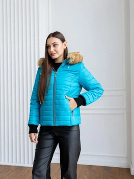 Fashions • Куртка жіноча зимова Di Fashions 58 бірюза (12Д3-мк)