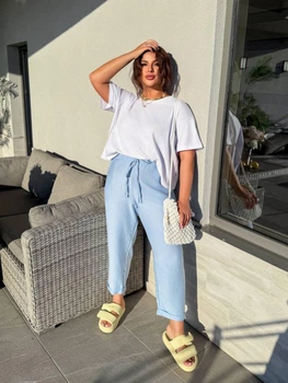 Fashions • Женские штаны-бананы Ricky Fashions 58-60 голубой (#2288-ку)