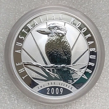 Серебряная юбилейная монета Австралии Кукабарра 2009