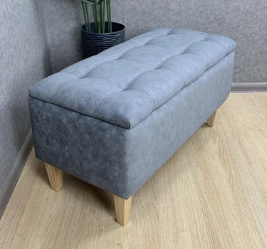 Топчан з нішею Vi-Tall 170×55×42 см, з відстрочкою, опори дерево, блакитний