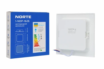 Стельовий світильник NORTE 1-NDP-1626 12W 5000K ІР44 квадрат