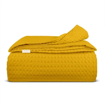 Покрывало 160х230 Curcuma Waffle Weave COSAS горчичный