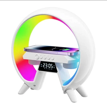 Настольная аккумуляторная смарт лампа со встроенным аккумулятором UKC Smart RGB 15W Light Sound Machine Bluetooth Белая