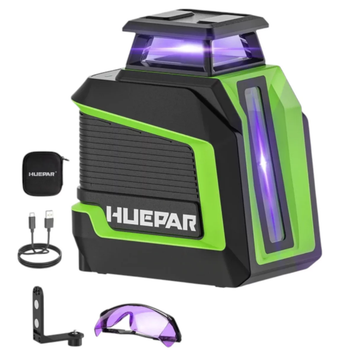 Лазерный уровень Huepar 1D D011CP, фиолетовый луч, 5 линий (497010)
