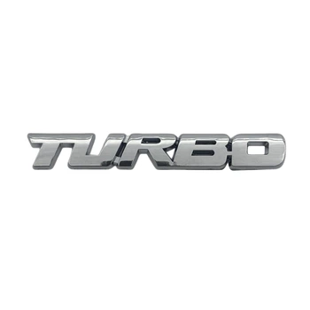 Емблема напис TURBO хром 129х18мм метал (на скотчі)