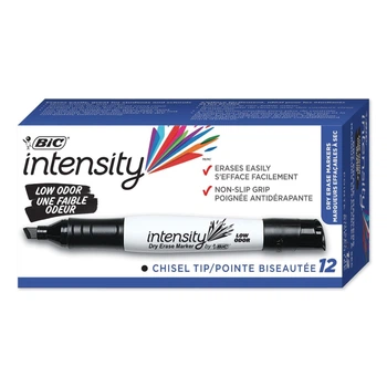 Набор маркеров для досок сухого стирания 12 шт BIC Intensity Low Odor Dry Markers Черный (BICGDEM11BK)